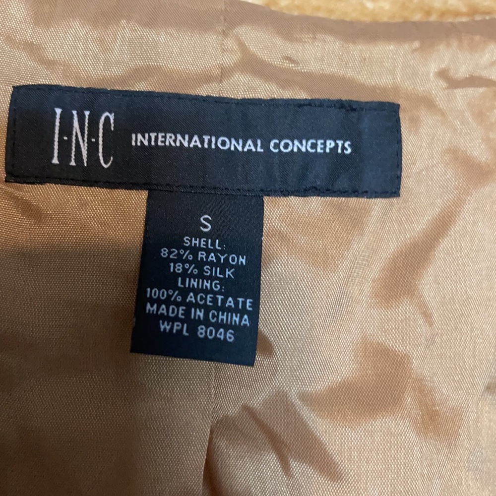 INC International Concepts Lined Velvet Blazer Size S - Picture 4 of 5